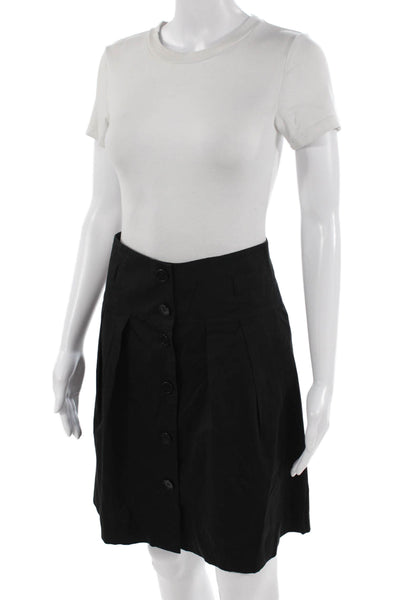Theory Women A-Line Pleated Black Skirt Size 8