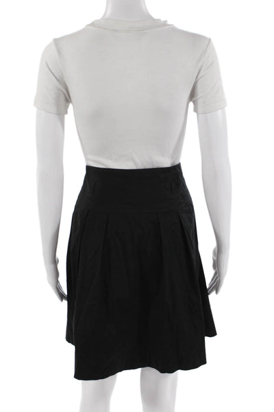 Theory Women A-Line Pleated Black Skirt Size 8