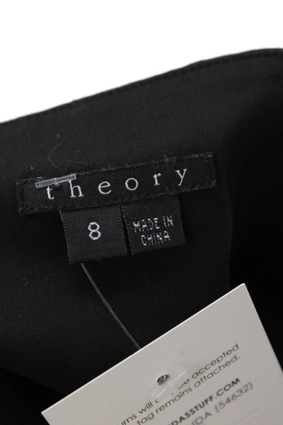 Theory Women A-Line Pleated Black Skirt Size 8