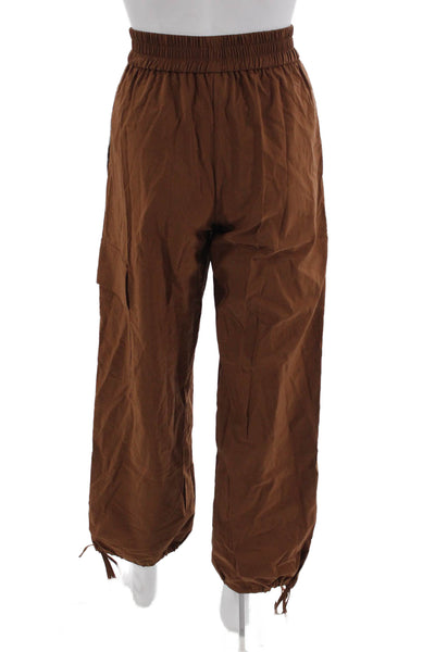 Aligne Unisex Cargo Jogger Pants Brown Drawstring Size 0