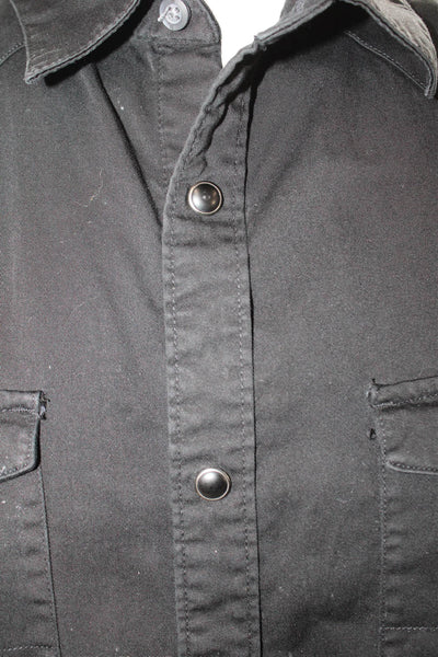 Banana Republic Mens Cotton Snap Closure Pocketed Button Down Black Size L