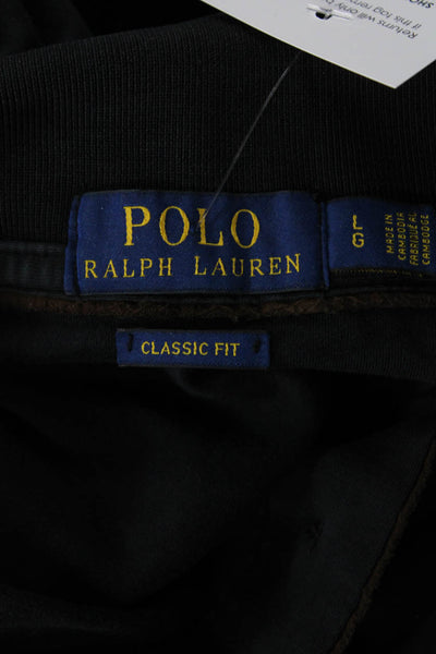 Polo Ralph Lauren Womens Cotton Collared Long Sleeve Logo Polo Shirt Black Size