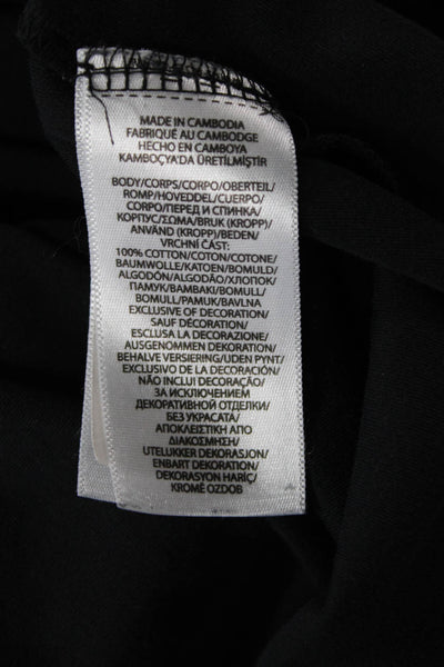 Polo Ralph Lauren Womens Cotton Collared Long Sleeve Polo Shirt Black Size L