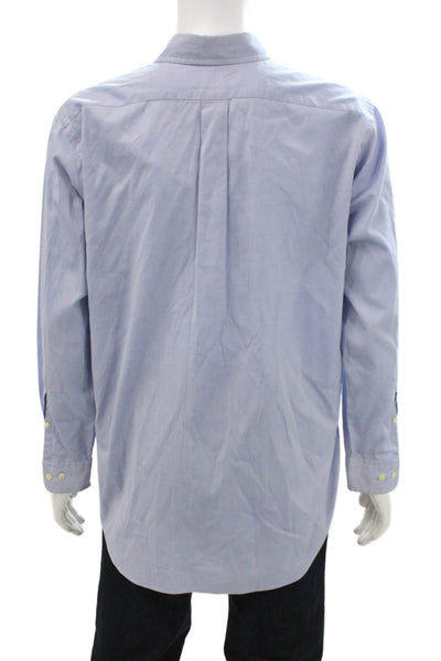 Ralph Lauren Mens Cotton Collared Long Sleeve Button Down Shirt Blue Size 16