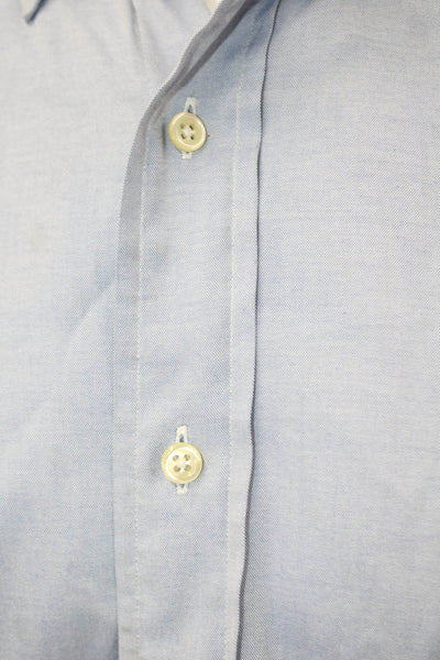 Ralph Lauren Mens Cotton Collared Long Sleeve Button Down Shirt Blue Size 16