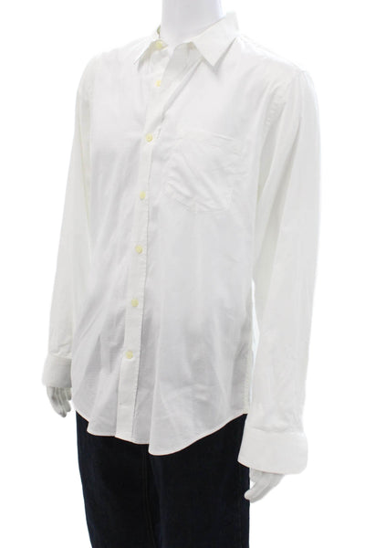 Banana Republic Mens Cotton Collared Long Sleeve Button Down Shirt White Size L