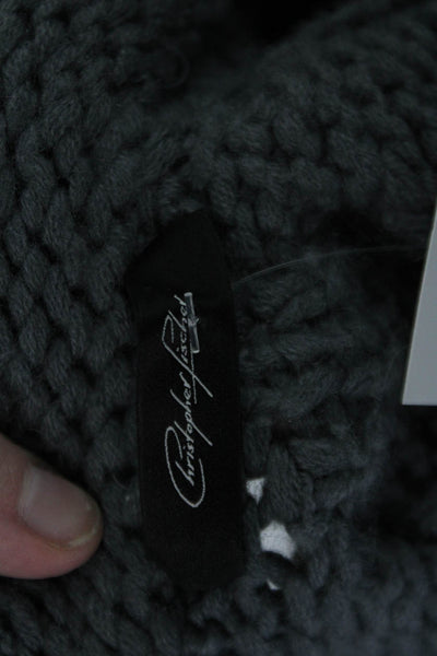 Christopher Fischer Women Cardigan Striped Dark Gray Button Size M