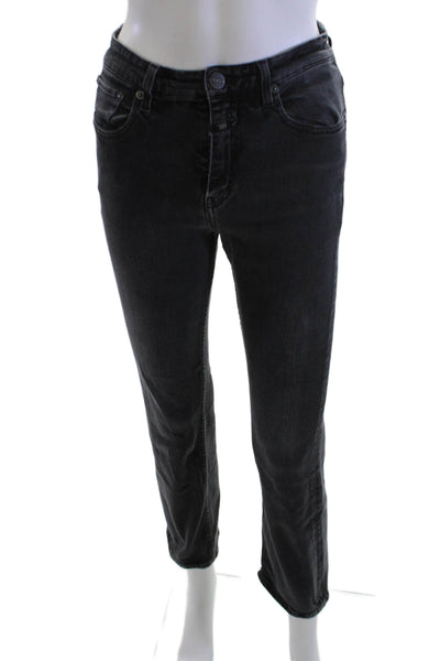 Closed Womens Cropped Ankle Jeans Dark Gray Mid Rise Cotton Blend Size 26