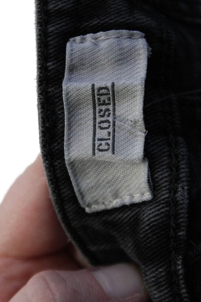 Closed Womens Cropped Ankle Jeans Dark Gray Mid Rise Cotton Blend Size 26