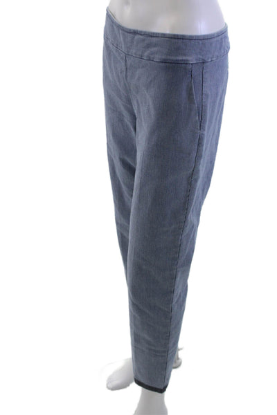 Avenue Montaigne Womens Ankle Cropped Striped Blue Pants Size 4