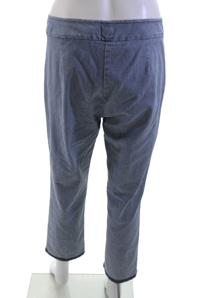 Avenue Montaigne Womens Ankle Cropped Striped Blue Pants Size 4