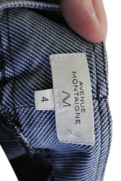 Avenue Montaigne Womens Ankle Cropped Striped Blue Pants Size 4