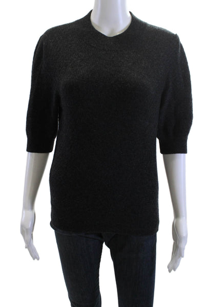 27 Miles Unisex Pullover Sweater Dark Gray 3/4 Sleeve Crew Neck Size M