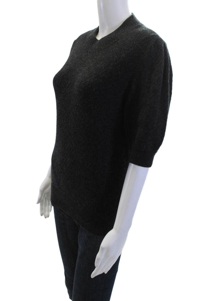 27 Miles Unisex Pullover Sweater Dark Gray 3/4 Sleeve Crew Neck Size M