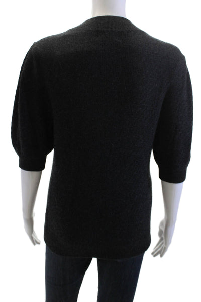 27 Miles Unisex Pullover Sweater Dark Gray 3/4 Sleeve Crew Neck Size M