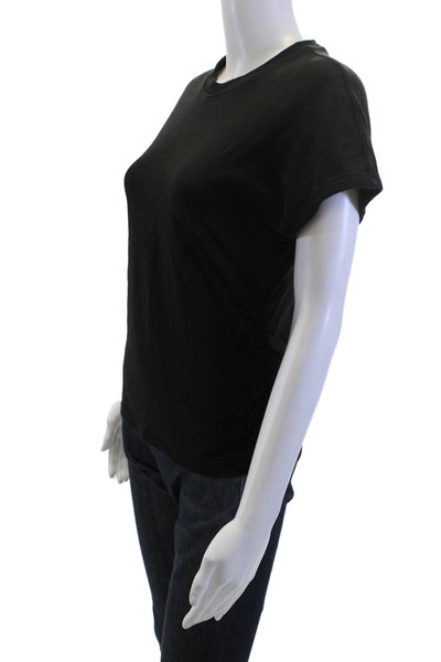 ATM Womens Basic Jersey Black T-Shirt 94% Pima Cotton Short Sleeve Size M