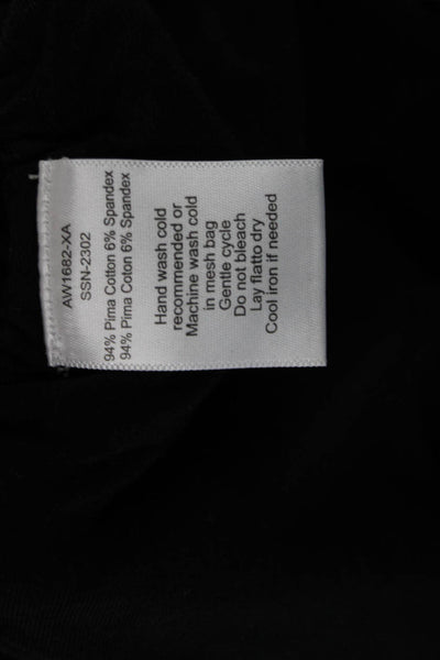 ATM Womens Basic Jersey Black T-Shirt 94% Pima Cotton Short Sleeve Size M