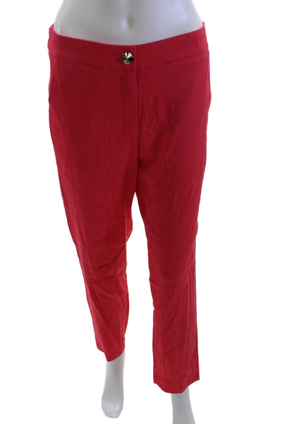 Jazmin Chebar Womens Red Cropped Ankle Pants Viscose Elastane Size 4