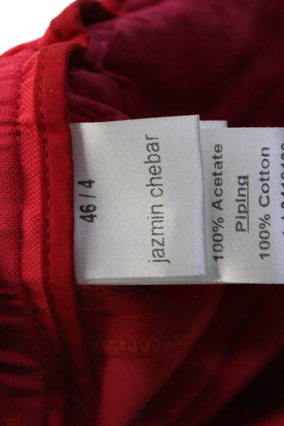 Jazmin Chebar Womens Red Cropped Ankle Pants Viscose Elastane Size 4