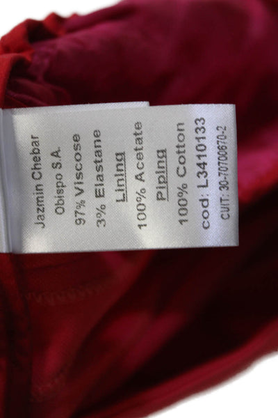 Jazmin Chebar Womens Red Cropped Ankle Pants Viscose Elastane Size 4