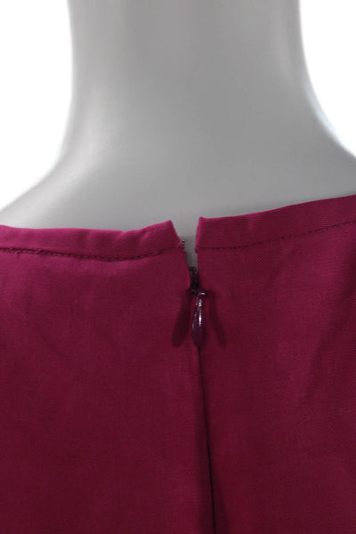Trina Turk Women Sheath Dress Pink Sleeveless Short Tencel Zip Designer Size 12
