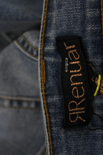Renuar Women Cropped Mom High Rise Blue Jeans Size 8