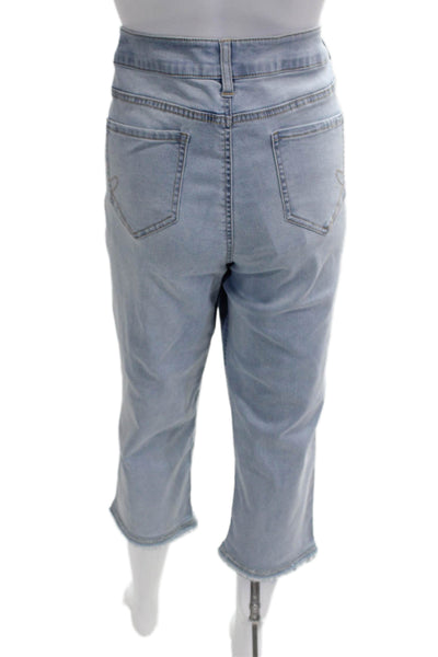 Renuar Womens Cropped Capri Jeans Light Blue High Rise Size 12