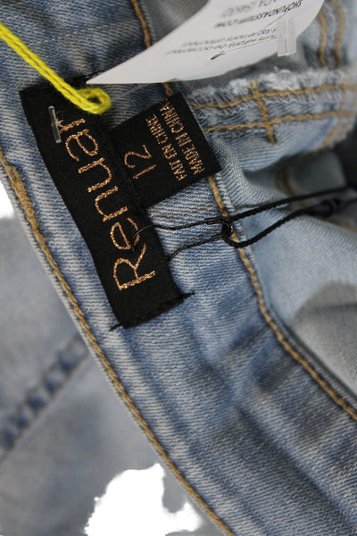 Renuar Womens Cropped Capri Jeans Light Blue High Rise Size 12