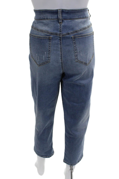 Renuar Women Cropped Mom High Rise Blue Jeans Size 12