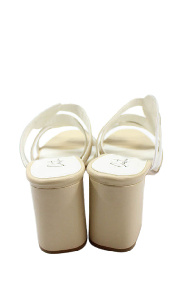 Cristina Millotti Womens Leather Barbados Ivory Heels Beige Size EUR 40.5