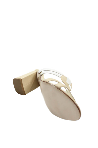 Cristina Millotti Womens Leather Barbados Ivory Heels Beige Size EUR 41