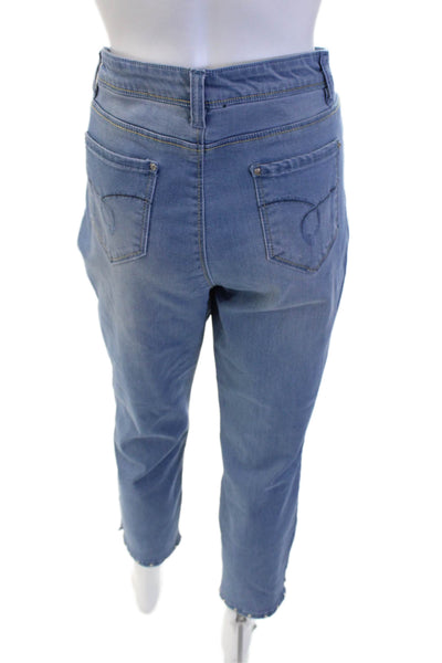 Renuar Womens Cropped Ankle High Rise Blue Jeans Size 12