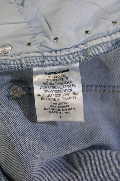 Renuar Womens Ankle Cropped Jeans Light Blue High Rise Petites Size 2