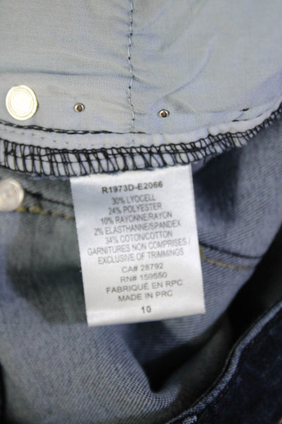 Renuar Womens Ankle Cropped High Rise Dark Blue Jeans Size 10