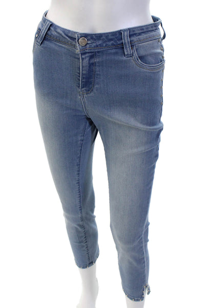 Renuar Women Ankle Cropped Light Blue High Rise Jeans Petite Size 0