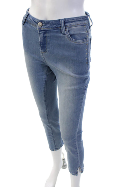 Renuar Women Ankle Cropped Light Blue High Rise Jeans Petite Size 0