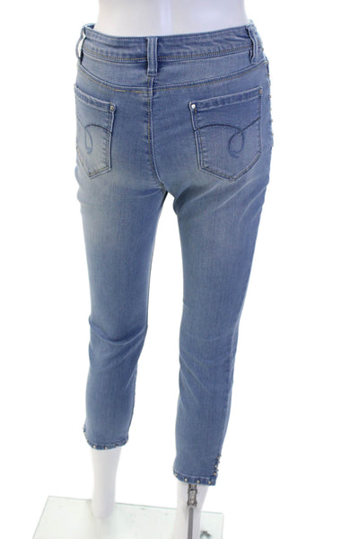Renuar Women Ankle Cropped Light Blue High Rise Jeans Petite Size 0