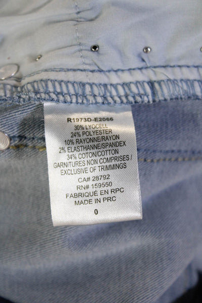 Renuar Women Ankle Cropped Light Blue High Rise Jeans Petite Size 0
