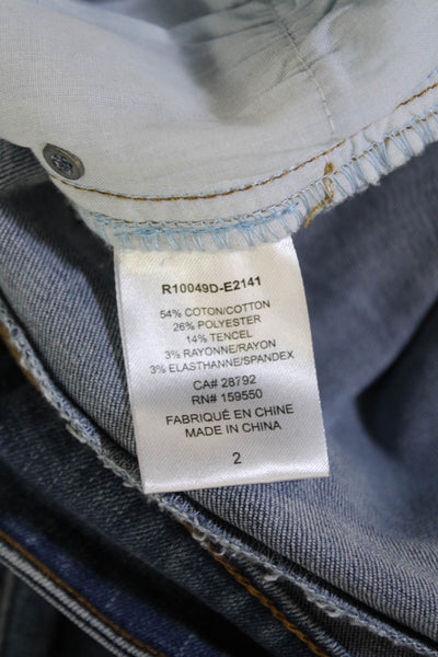 Renuar Womens Boyfriend Cropped Jeans Blue High Rise Button Size 2