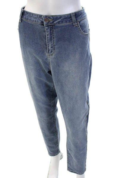 Renuar Women Mom Tapered High Rise Blue Jeans 28 Inseam Size 16