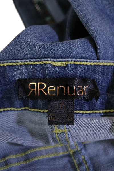 Renuar Women Mom Tapered High Rise Blue Jeans 28 Inseam Size 16