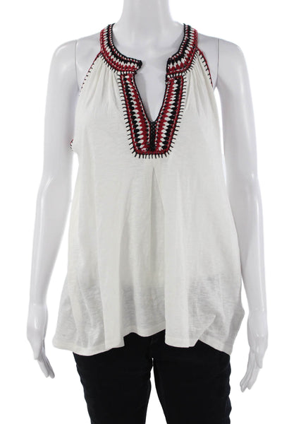 Soft Joie Womens Tunic Tank White Cotton Sleeveless Boho Size XS
