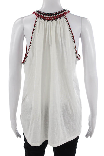 Soft Joie Womens Tunic Tank White Cotton Sleeveless Boho Size XS