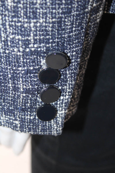 Hobbs London Womens Long Sleeve One-Button Short Jacket Blue Size 12