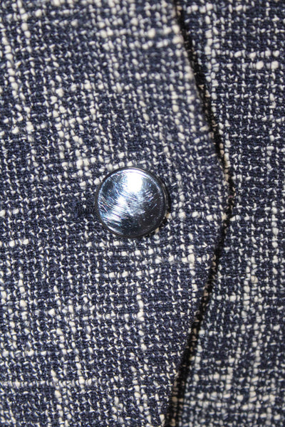 Hobbs London Womens Long Sleeve One-Button Short Jacket Blue Size 12