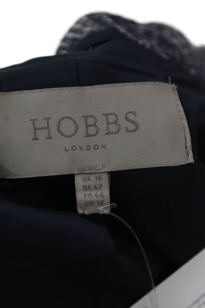 Hobbs London Womens Long Sleeve One-Button Short Jacket Blue Size 12