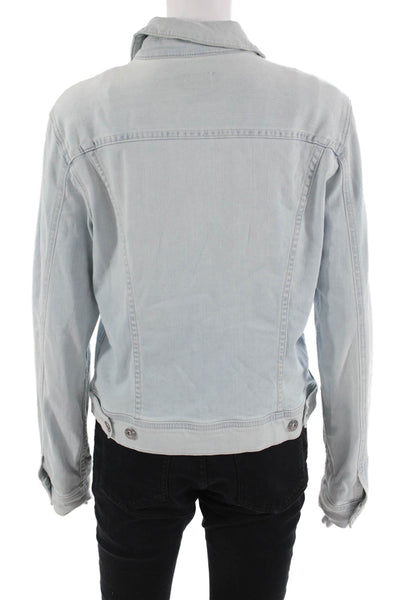 AG Adriano Goldschmied Women Light Blue Long Sleeve Jacket Size M