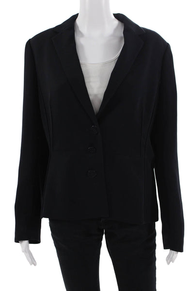 Hobbs London Womens Notched Collar Long Sleeve Peplum Blazer Black Size 10