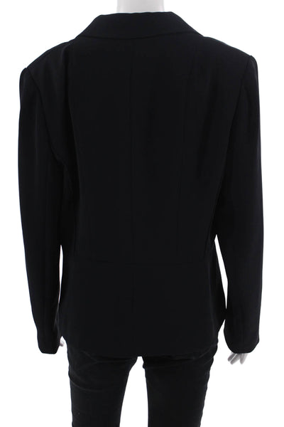 Hobbs London Womens Notched Collar Long Sleeve Peplum Blazer Black Size 10