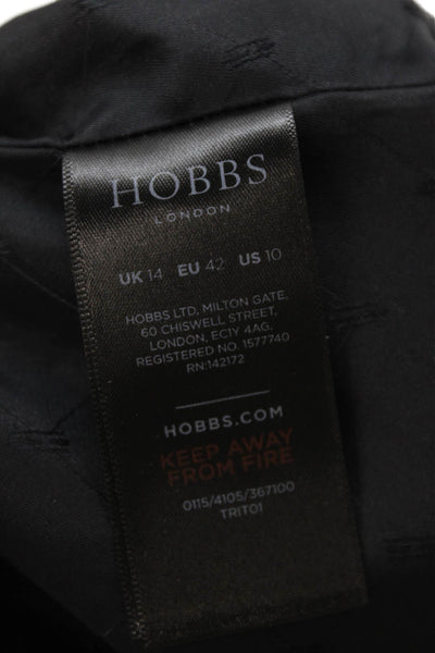 Hobbs London Womens Notched Collar Long Sleeve Peplum Blazer Black Size 10